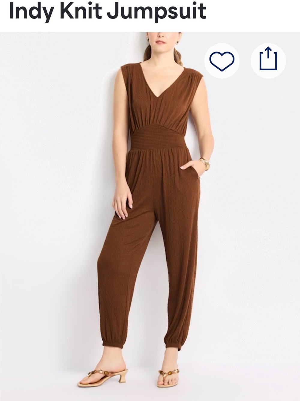 Z Supply Knit Jumpsuit - Brown small